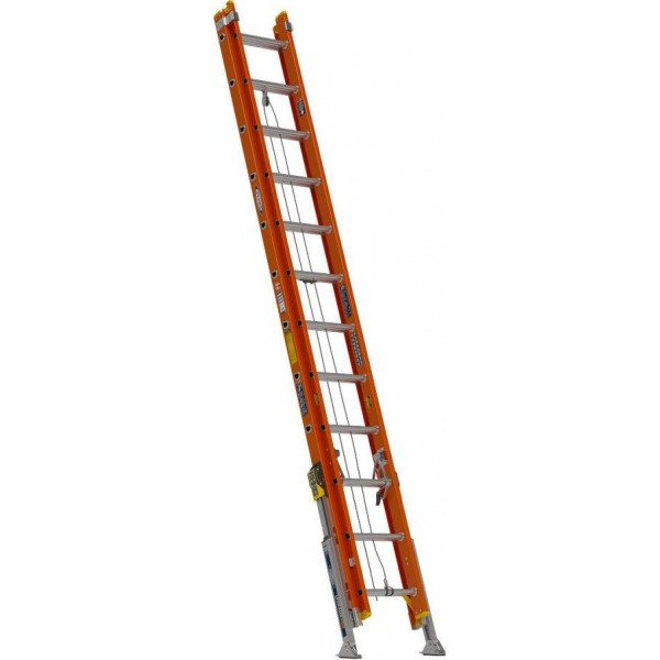 Werner 24 Ft. Type IA Fiberglass D-Rung Extension Ladder with Werner LevelSafe Pro Leveler