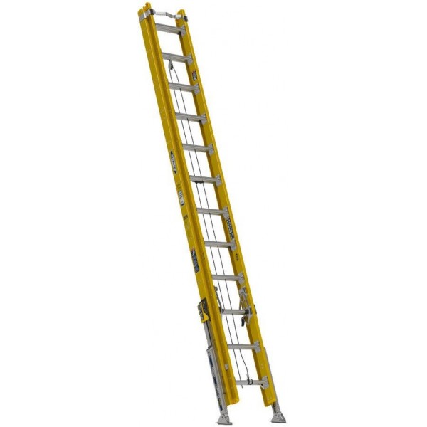 Werner Type IAA Fiberglass D-Rung Extension Ladder with V-Rung and Werner LevelSafe Pro Leveler