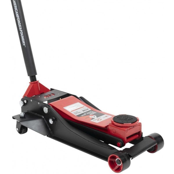 American Forge 4 Ton Lighting Lift Super Duty Floor Jack Heavy Gauge Steel 2pc Handle
