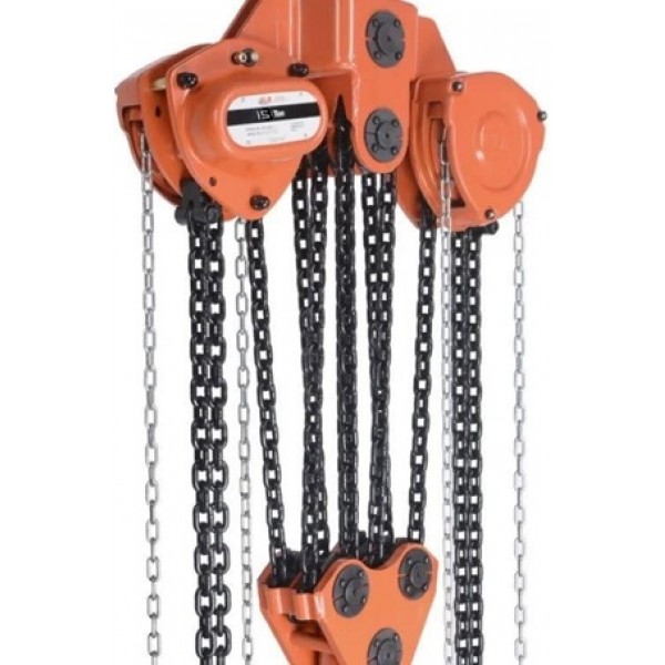 Atlas Lifting and Rigging ACH 15 Ton Chain Hoist 10 Ft. Lift with Overload Protection