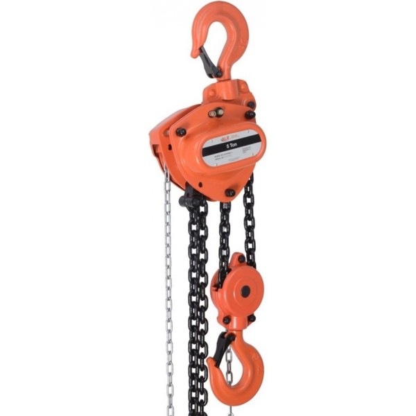 Atlas Lifting and Rigging ACH 5 Ton Chain Hoist 15 Ft. Lift with Overload Protection