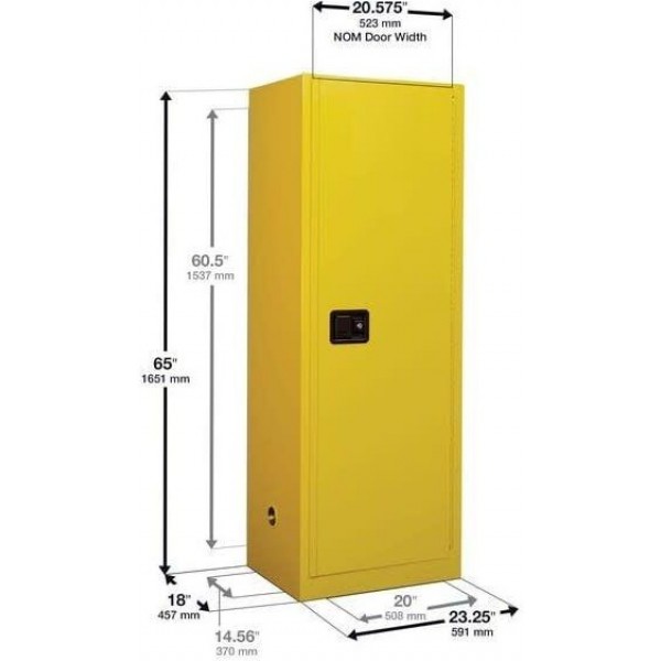Justrite 22 Gallon Red Steel Manual Close Flammable Cabinet