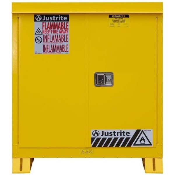 Justrite 30 Gallon 1 Shelf Self Close Doors Outdoor Storage Cabinet