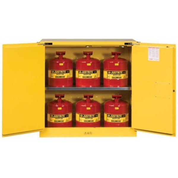 Justrite 30 Gallon Yellow Steel Self Close Safety Cabinet