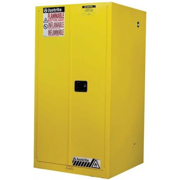Justrite 60 Gallon Yellow Steel Manual Close Flammable Cabinet