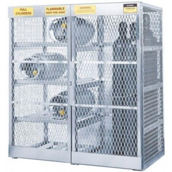 Justrite Aluminum Gas Cylinder Cabinet Locker Combo for Cylinder Tanks