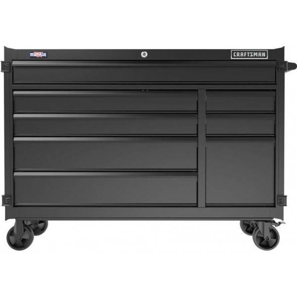 CRAFTSMAN S2000 Series 52 Inch Wide 8-Drawer Rolling Tool Cabinet, Black