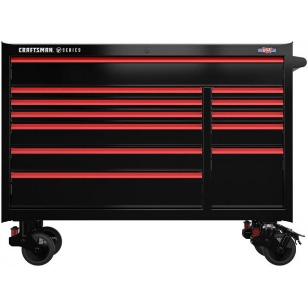 CRAFTSMAN V-SERIES 52 Inch Wide 12-Drawer Rolling Tool Cabinet, Black