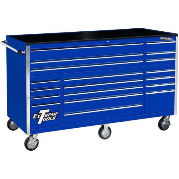 Extreme Tools 72 In. 19 Drawer Roller Cabinet Blue
