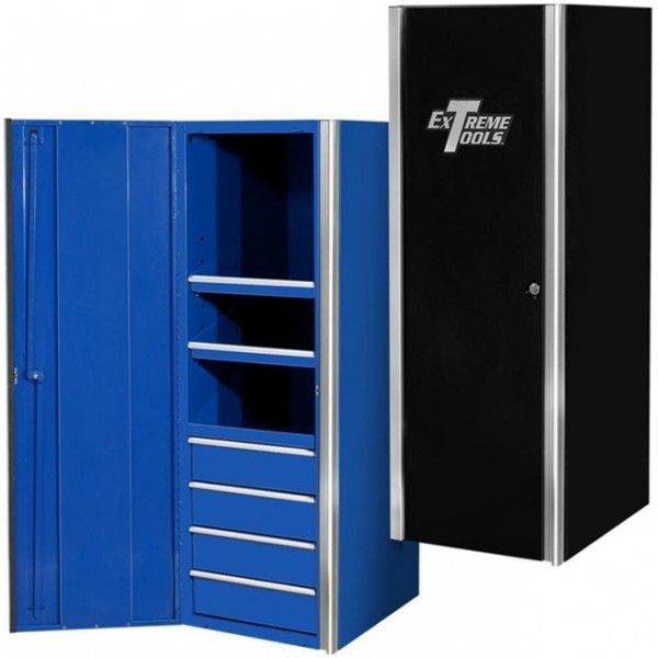Extreme Tools Ex Professional Series 24 In. 4-Drawer 2-Shelf Side Cabinet Black