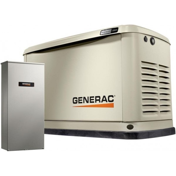 Generac Guardian Series 10,000 Watt (10kw) Dual Fuel 50-State Air-Cooled Home Standby Generator with 100-Amp Transfer Switch