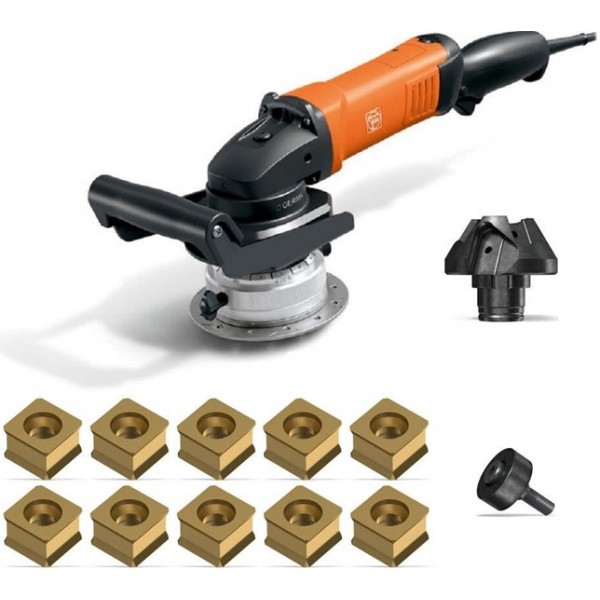 Fein KFH 17-15 45 Degree 5/8 Inch Non-Radius Universal Beveler Bundle with KX Chamfer Inserts