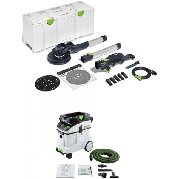 Festool Planex Drywall Sander, CT 48 E AC HEPA Dust Extractor Bundle