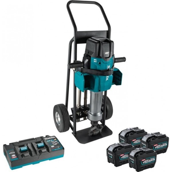 Makita 80V max (40V max X2) XGT Brushless 70 lb. 1-1/8 Inch Hex AVT Breaker Hammer 8 Ah Kit, AWS Capable with 4 Batteries